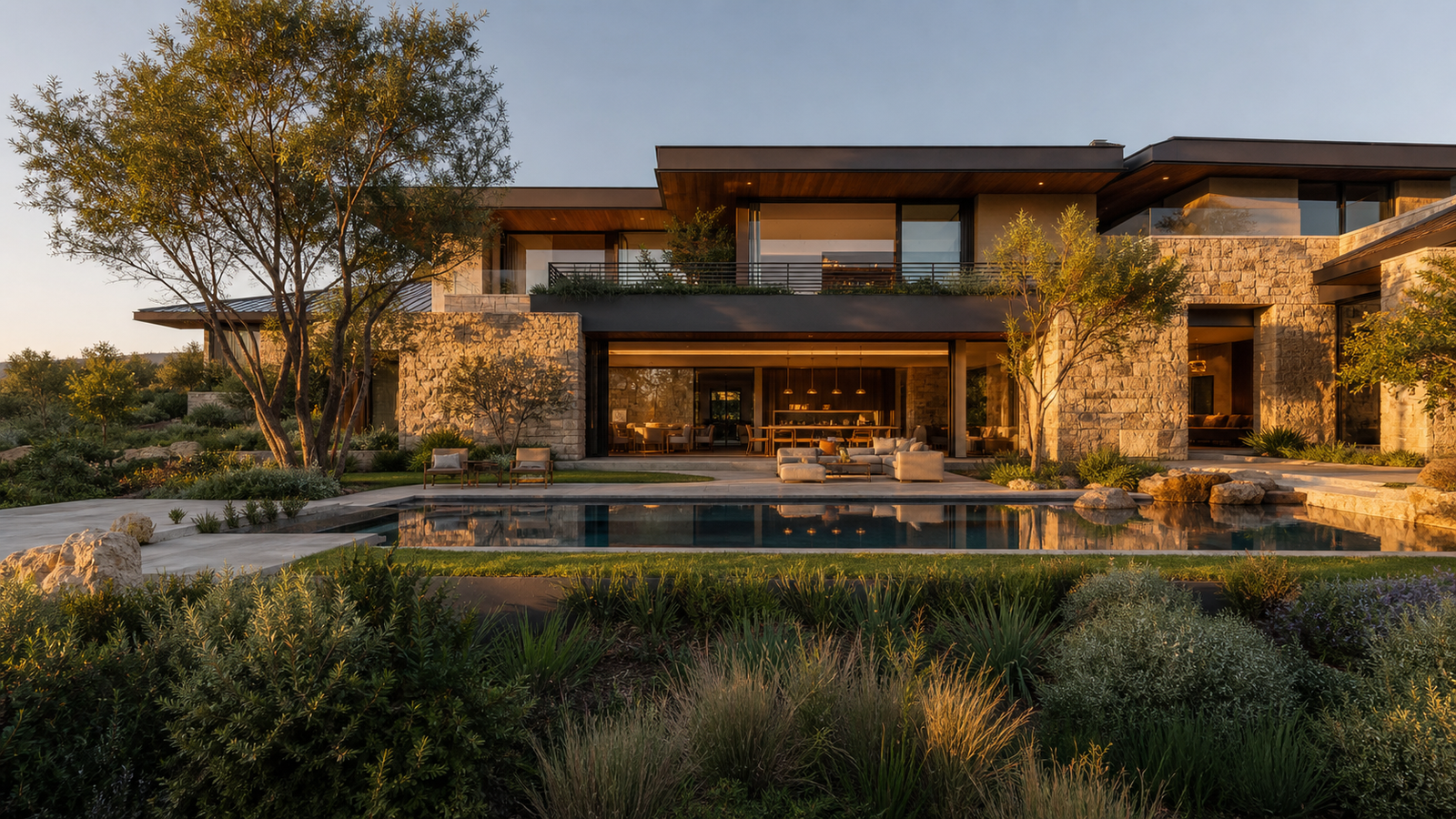 Contemporary architecture integrated with thoughtful landscape planning
