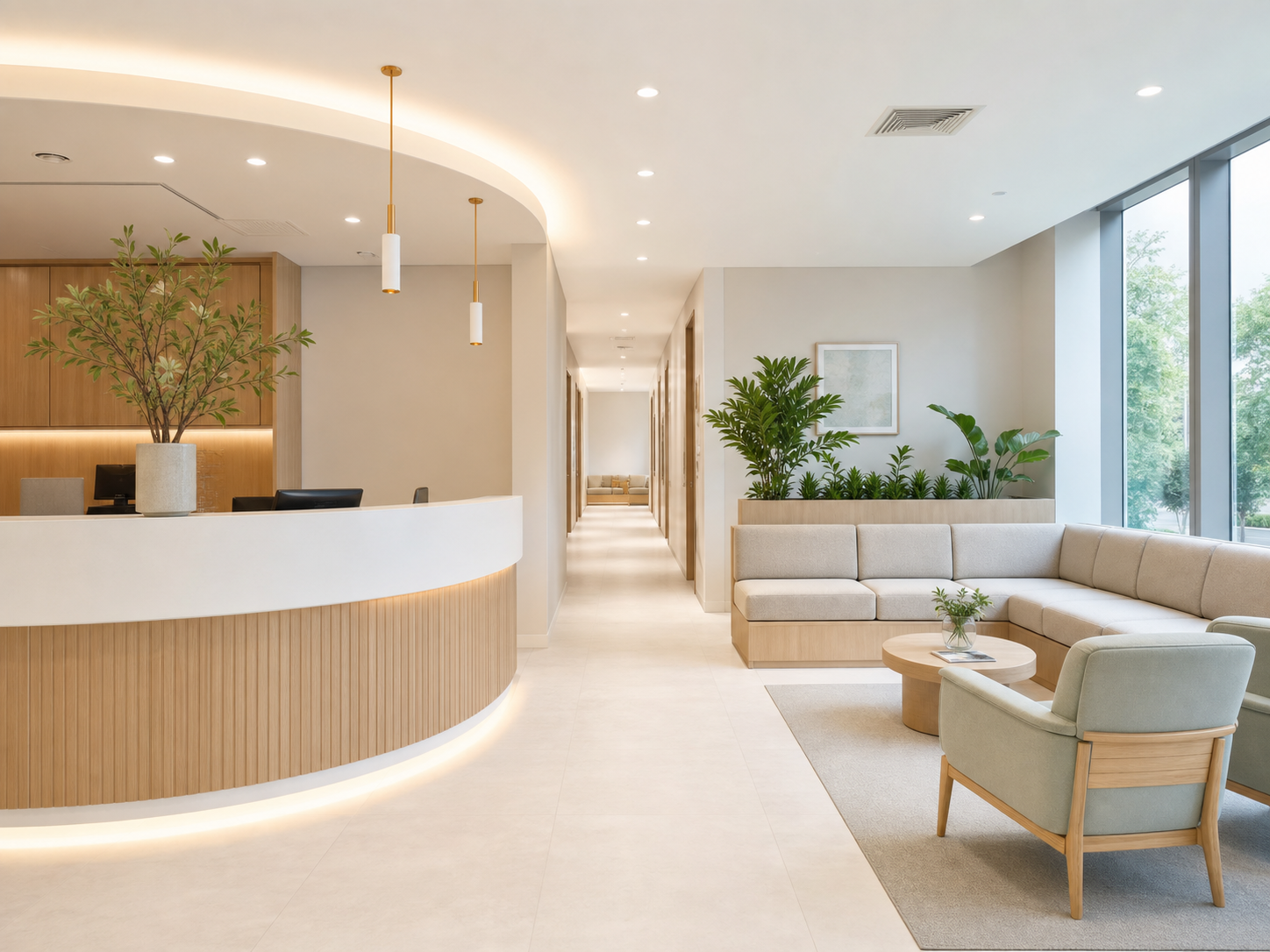 Calm and functional hospital and clinic interior design