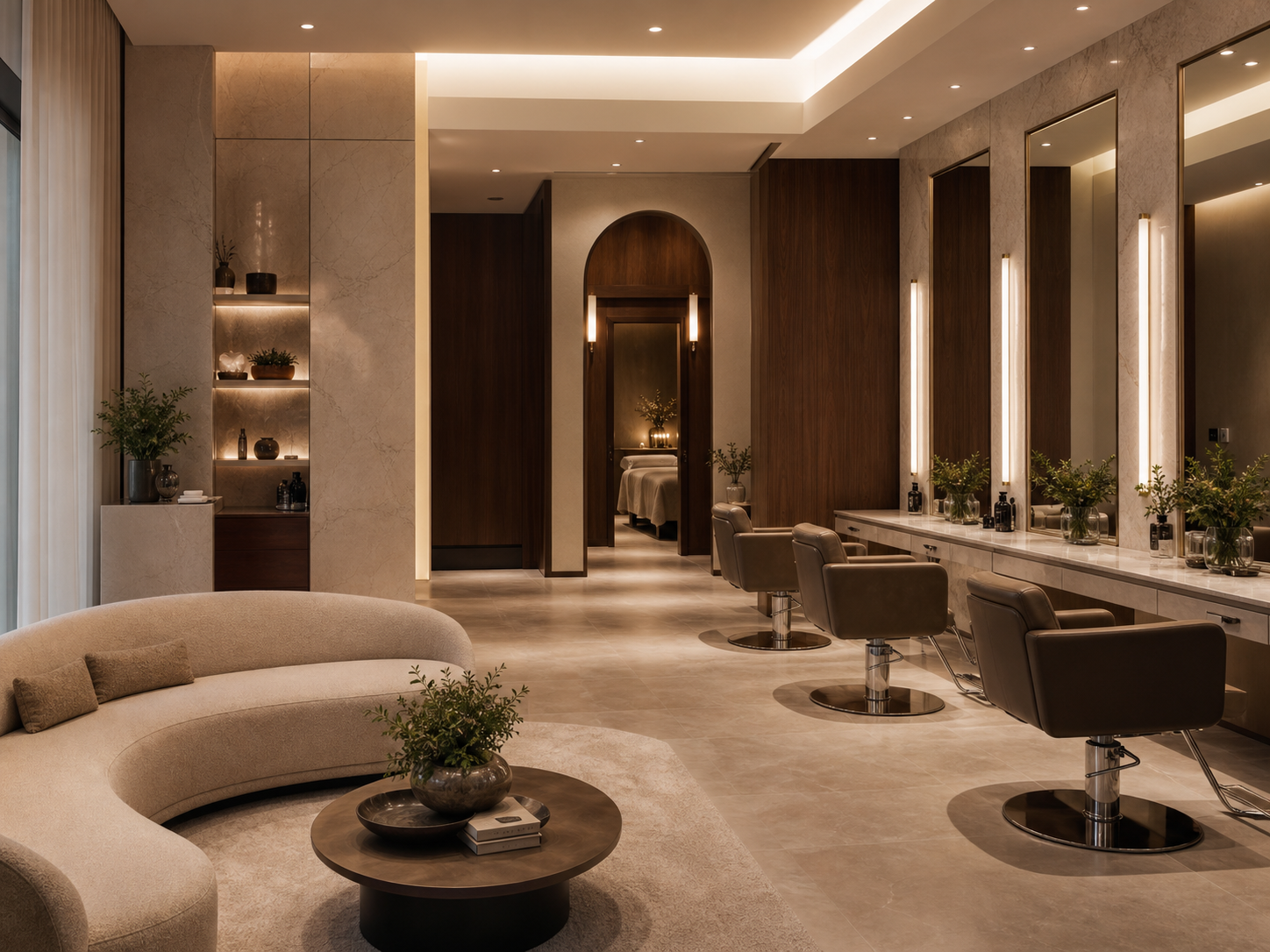 Luxurious salon and spa interior design
