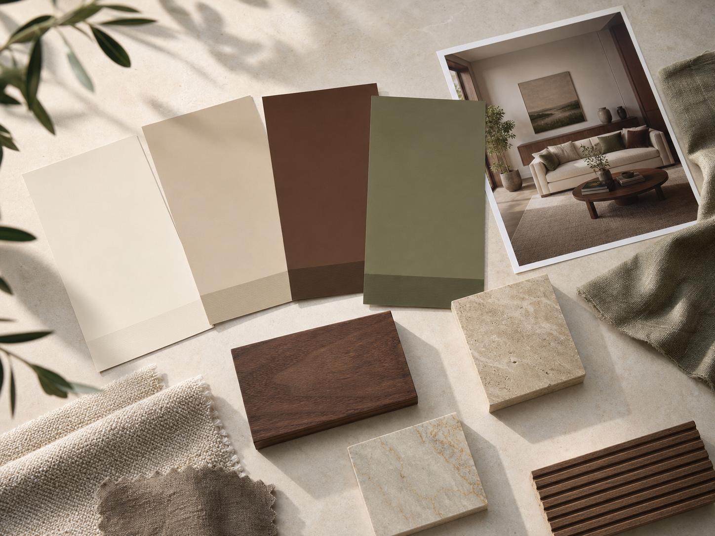 Coordinated interior colour consultation palette