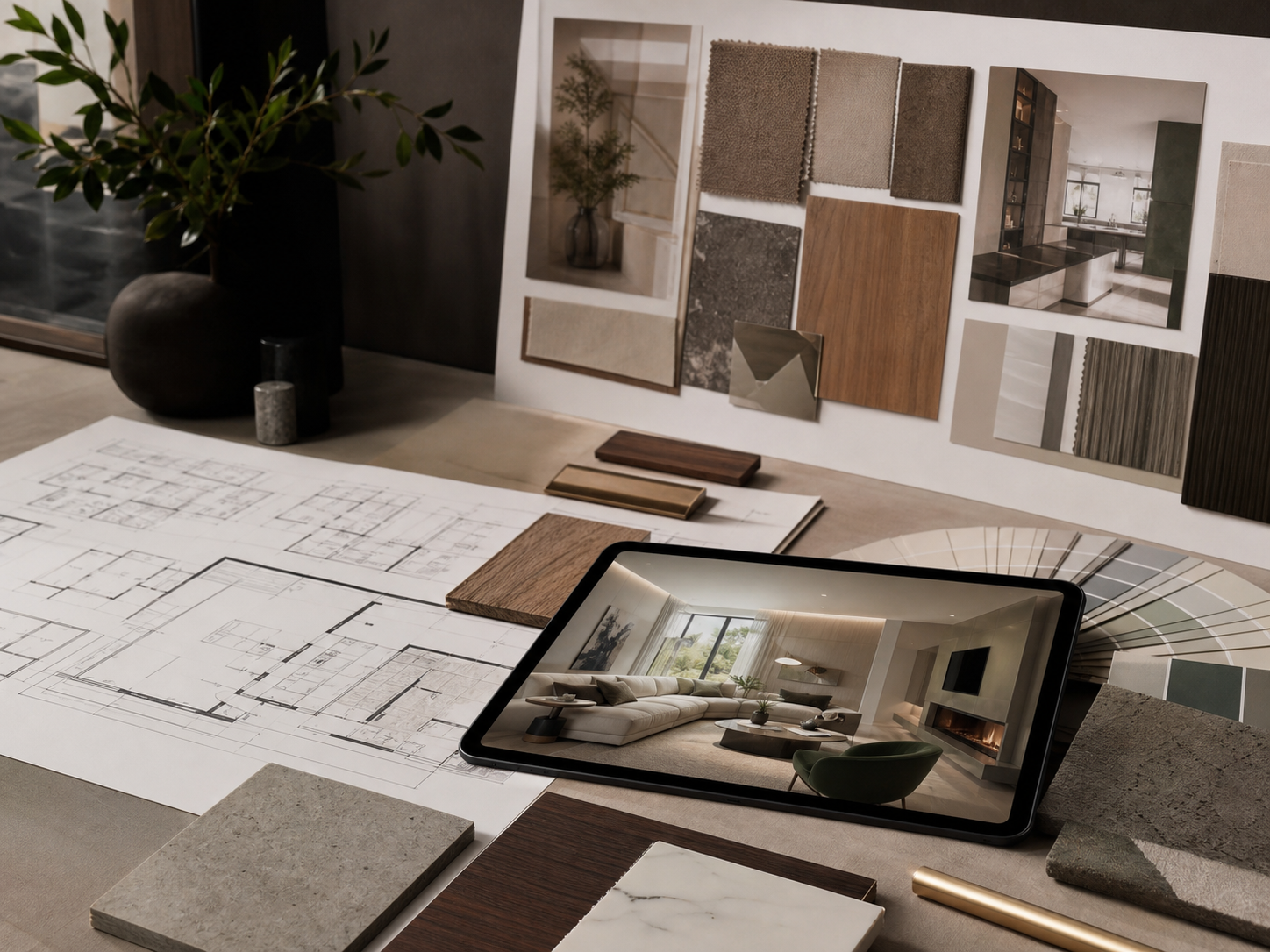 Professional design guidance with plans, materials, and resolved interior concept